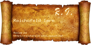 Reichsfeld Imre névjegykártya